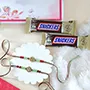 Set of 2 Green Traditional Floral Rakhi with Snickers