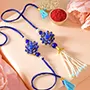 Blue Floral Lumba Rakhi Set