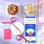 Red Beaded Rakhi Gift Combo with Gourmet Hamper