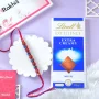 Premium Evil Eye Rudraksha Rakhi with Lindt Chocolate