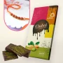 Five Rudraksha Rakhi Gift Combo with Dubai Chocolate