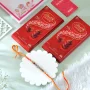 Hamsa Rakhi Gift Combo with Lindt Lindor Milk Chocolates