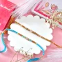 Luxury Dual Rakhi Set with Beads and Braided Thread Design