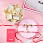 Premium Designer Bhaiya Bhabhi Rakhi Set Gift Combo with Kaju Katli
