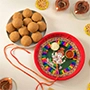 Set of Rakhi Thread With Pooja Thali & Laddoo