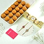 Set of Two Rakhi With Besan Laddoo & Ferrero
