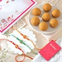 Set of 3 Enchanting Rakhi with Besan Laddoo