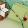 Mor Pankh Stone Rakhi with Kaju Katli Box