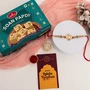 Kundan Meenakari Rakhi with Soan Papdi Gift Pack