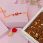 Ruby Stone Rakhi with Dodha Burfi