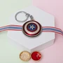 Captain America Spinner Rakhi with Keychain
