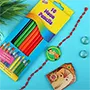 Chota Bheem Kids Rakhi with 10 Colouring Pencil - For Finland