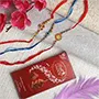 Set of 3 Rakhis with 1 Lindt Milk Chocolate 100 GM - For Finland