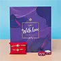 Elegant Brother Rakhi with CADBURY MILK TRAY CHOCOLATE BOX 78 GM - For Poland