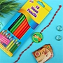 Chota Bheem Kids Rakhi with 10 Colouring Pencil