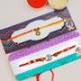 Om & Rudraksh Charms Pair of 2 Rakhis