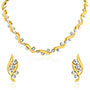 Oviya Gold plated Bold Crystal Curves Necklace set for Women