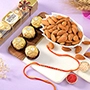 Thread Rakhi with Almond & Rocher