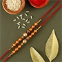 Gold Beads Rakhi Set of 2
