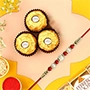 Luminescent Luster Pearl Rakhi & 3 Rocher