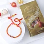 FNP 3 Rudraksha Rakhi With Lindt Lindor Milk Chocolate Truffles