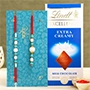 Blue Pearl And Lumba Rakhi Set With Lindt Exp