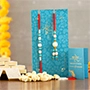 Blue Pearl Lumba Rakhi Set And Cashew With Kaju Katli Exp