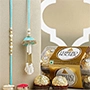 Enchanted Stone Work Lumba Pearl Rakhi Set With Choco Combo