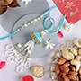 Tranquil Teal Jhumar Bhaiya Bhabhi Rakhi Set N Nutty Duo