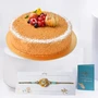 Delicious Honey Cake with Elegant Ethnic Rakhi Gift Set