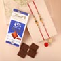 Sneh Peacock Feather Rakhi & Lindt Bar
