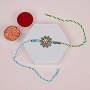 Floral Blue Bead Rakhi for Brother