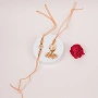 Elegant Peach Thread Bhaiya Bhabhi Lumba Rakhi Set