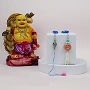 Pastel Bhaiya Bhabhi Lumba Rakhi Set with Kundan Beads
