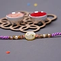 Shiny Stone Plated Ying Yang Designer Rakhi for Brother