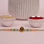 Divine Ganesha Colourful Thread Rakhi with Roli Chawal