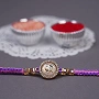 Royal Purple Designer Rakhi for Brother with Roli Chawal