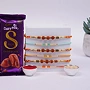 Divine Rudraksh Family Rakhi with Silk Chocolates
