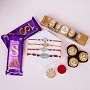 Set of 4 Rakhi with Choco Delight Gift Hamper