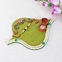Leaf Shaped Thali with Beaded Rakhi