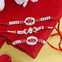 Sacred Stone studded set of 3 Rakhi