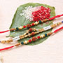 Set of 3 beautiful Rudraksha Rakhi