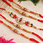 Stunning pearls beaded Rakhi set of 5