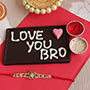 Stone Rakhi with Affectionate  Chocolate Bar