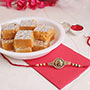 Appetizing Sweets with Ganesha Rakhi
