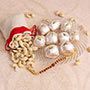 Rudraksha Rakhi with Cashew & Sweets