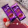 AD Stone Rakhi with Silk Chocolates