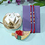 Two Pearl Rakhi Set with Kaju Katli