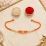 Orange Pearl Beads Rakhi for Brother