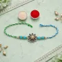 Floral Blue Bead Rakhi for Brother
